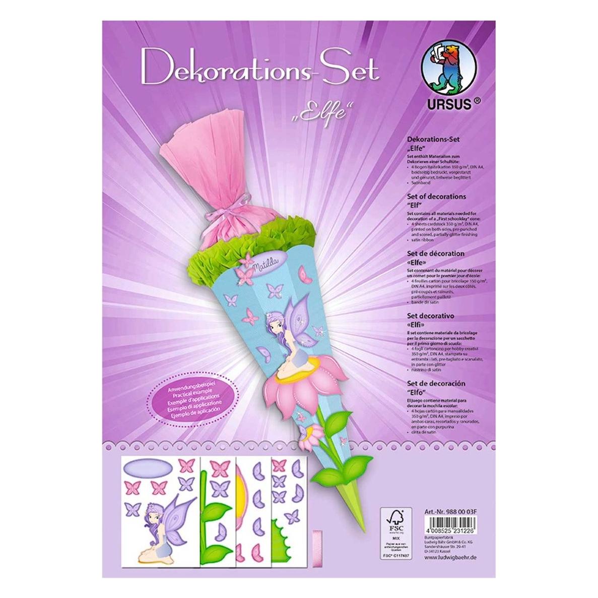 Magni Dekorationsset Schultüte Elfe, 4 Bogen A4 (29.70 cm, 4x) (32831904)