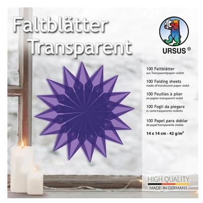 URSUS Faltblätter Faltblätter Transparentpapier, 14 x 14 cm, violett, 100 Blatt