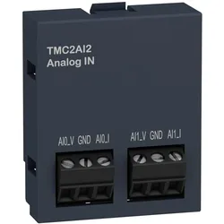 Schneider Electric TMC2AI2 Steckmodul, Modicon M221, E/A Erweiterung, 2 Analogeingänge, Spannung/Strom, Auflösung 12 Bit, Schraubklemmen