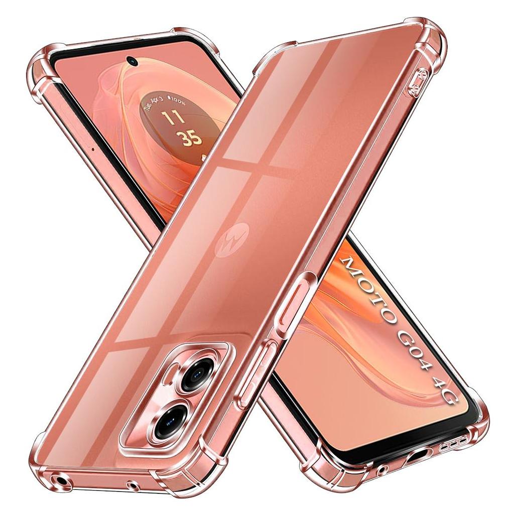 Techsuit - Shockproof Clear Silicone - Motorola Moto G04 / Moto G04s / Moto G24 / Moto E14 - Clear (Motorola Moto E14, Motorola Moto G04, Motorola Moto G24) (56345031)