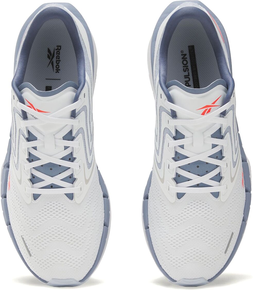 Laufschuh REEBOK "FLOATZIG TREAD", Herren, Gr. 43, weiß, grau, rot, Synthetik, Textil, Schuhe Laufschuh, speziell fürs Laufband und Gym weiß, grau, rot 43