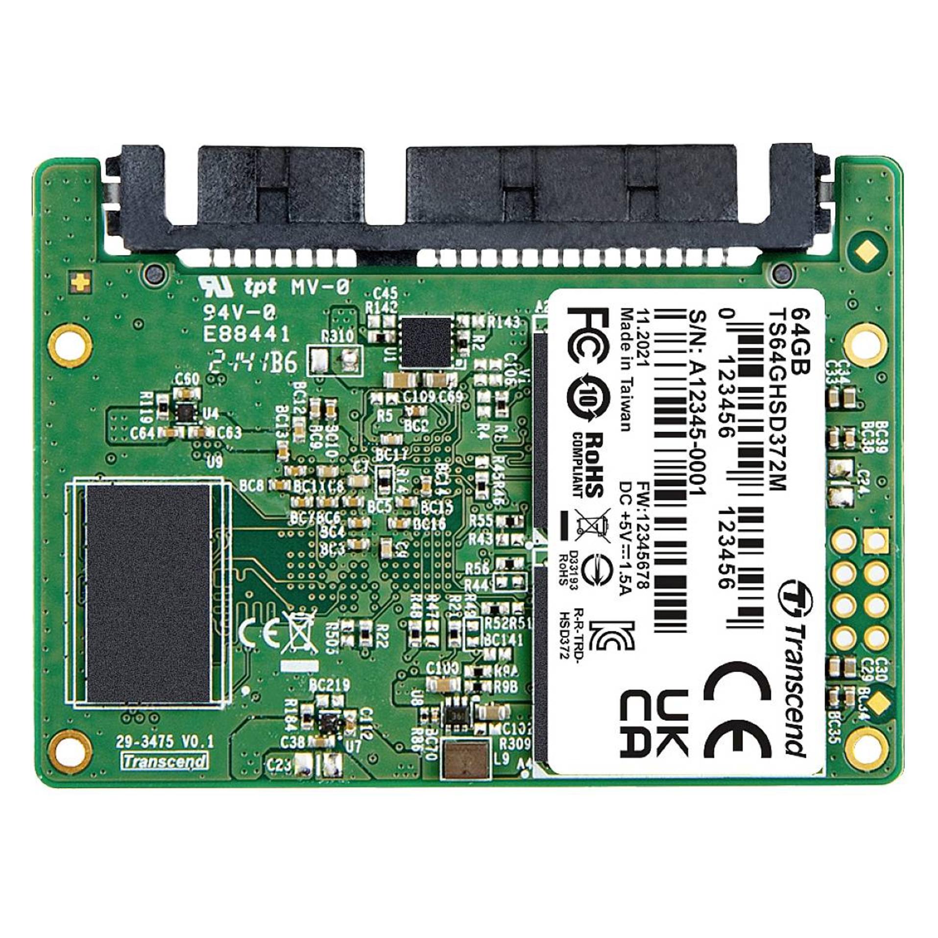 Transcend HSD372M. SSD Speicherkapazität: 64 GB, SSD-Formfaktor: Half-slim, Lesegeschwindigkeit: 53 (64 GB, PCI-Express) (TS64GHSD372M)