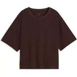 PUMA Damen Freizeit / Mode Sommer GJ T-Shirts / Tanks T-Shirts/Tanks ku.Arm Da PUMA CLASS Relaxed Graphic Tee, Größe XL in Braun Braun