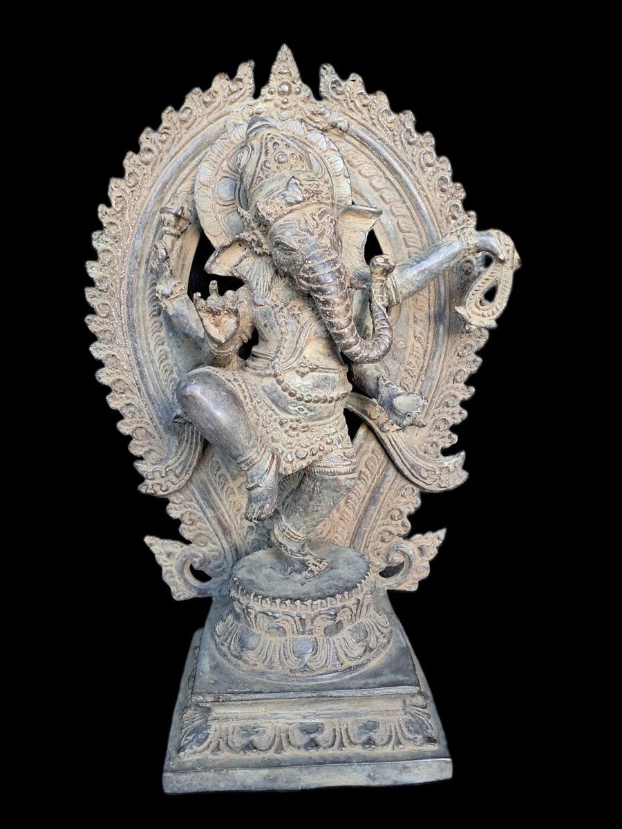 Bronzen Ganesh Ganapati standbeeld voor op tafel