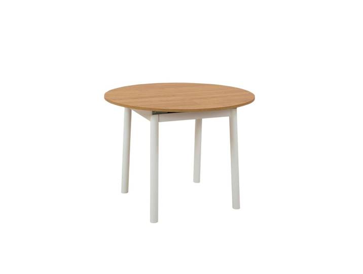Table extensible ronde décor bois/blanc ø100 cm