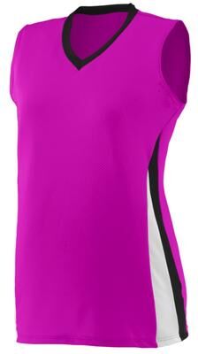 Augusta Sportswear 1355 Athletic Women's Tornado Jersey T-Shirt in Power Pink/Black/White size 2XL   Polyester