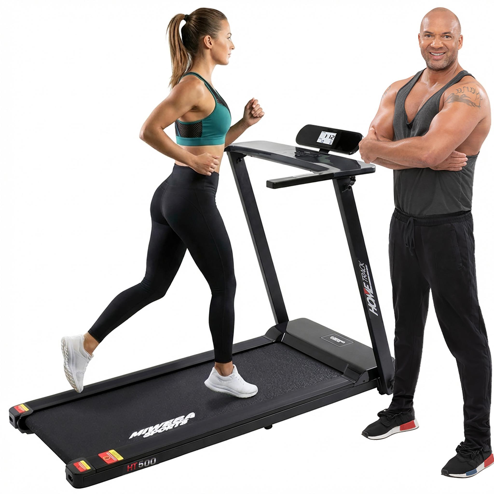 Miweba Sports Profi Laufband HT500 | Elektrisch - Klappbar - Tablethalterung - Training Zuhause - LCD-Display - Extra breite Lauffläche (Schwarz)