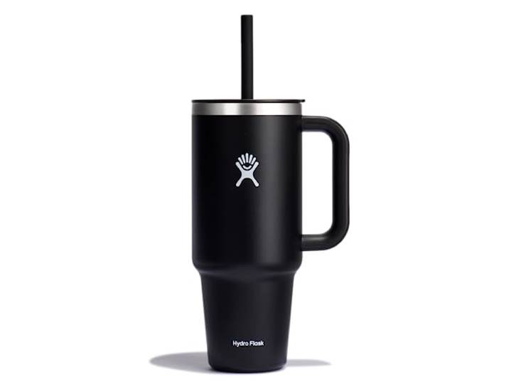 Hydro Flask - Travel Tumbler 1180 ml (40 oz) Verschließbarer Press-In Strohhalmdeckel – Edelstahl – Doppelte Vakuumisolierung – Spritzfest – Black