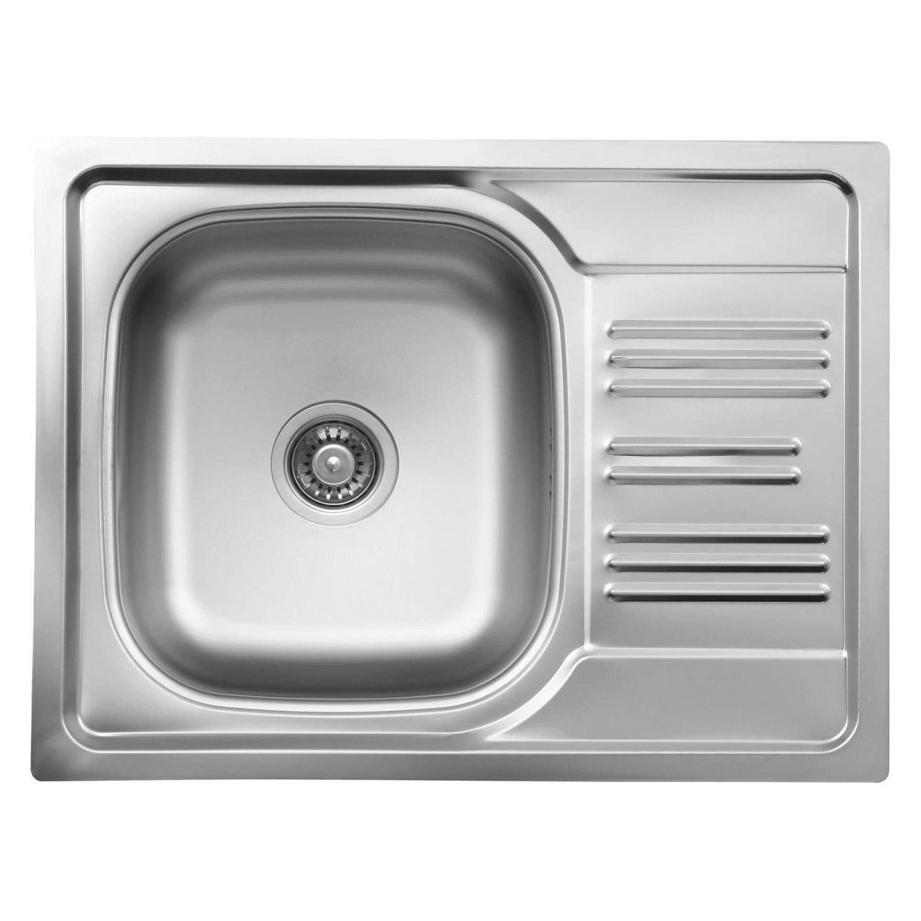 1-Becken-Spüle aus Stahl mit Abtropffläche (ZEX 011A)