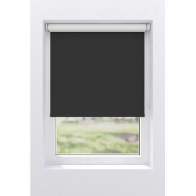Rollo MY HOME "Ina", schwarz (schwarz, schwarz, weiß), B:210cm H:190cm, Polyester, Rollos, weiße Rückseite, Klemmfix oder Schraubmontage