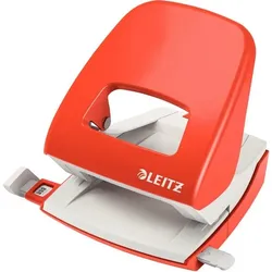 LEITZ Locher NeXXt hellrot, Stanzleistung: 30 Blatt, mit Anschlagschiene