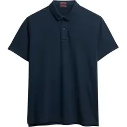 Superdry für Herren. M1110440A Essential marineblau gestricktes Poloshirt (XXL), Lässig, Baumwolle, Kurzarm
