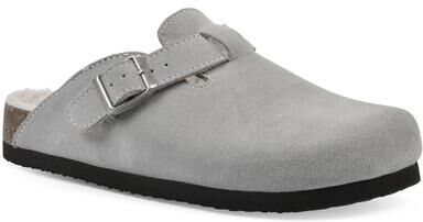 Women's Bari Footbeds Clog by White Mountain in Light Grey Suede (Size 7 M)