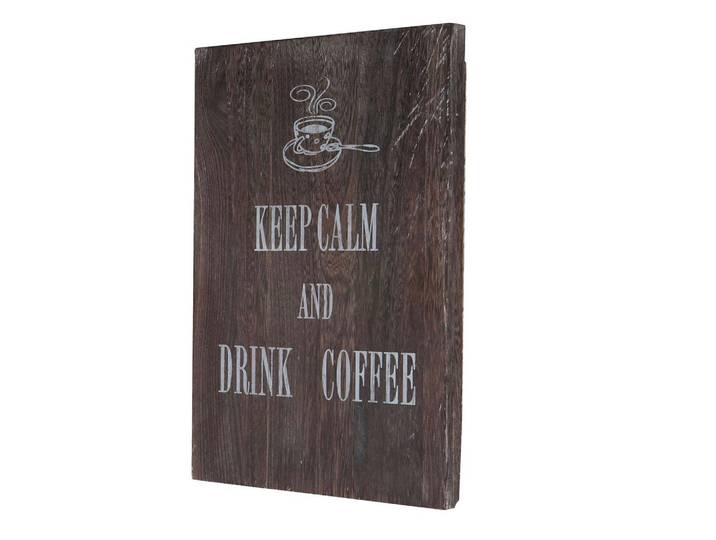 WANDSCHILD KEEP CALM SHABBY-LOOK Dunkelbraun