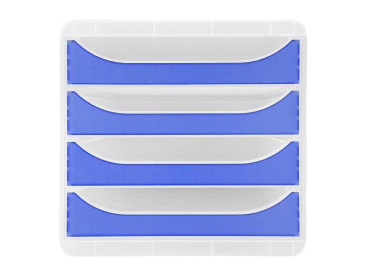 EXACOMPTA Module de classement Big Box 4 tiroirs Chromaline - Bleu royal