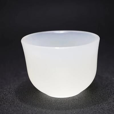 Inspired Finds Jade Tea Cup Handmade Kung Fu Tea Cup Natural Jade Master Tea Cup white
