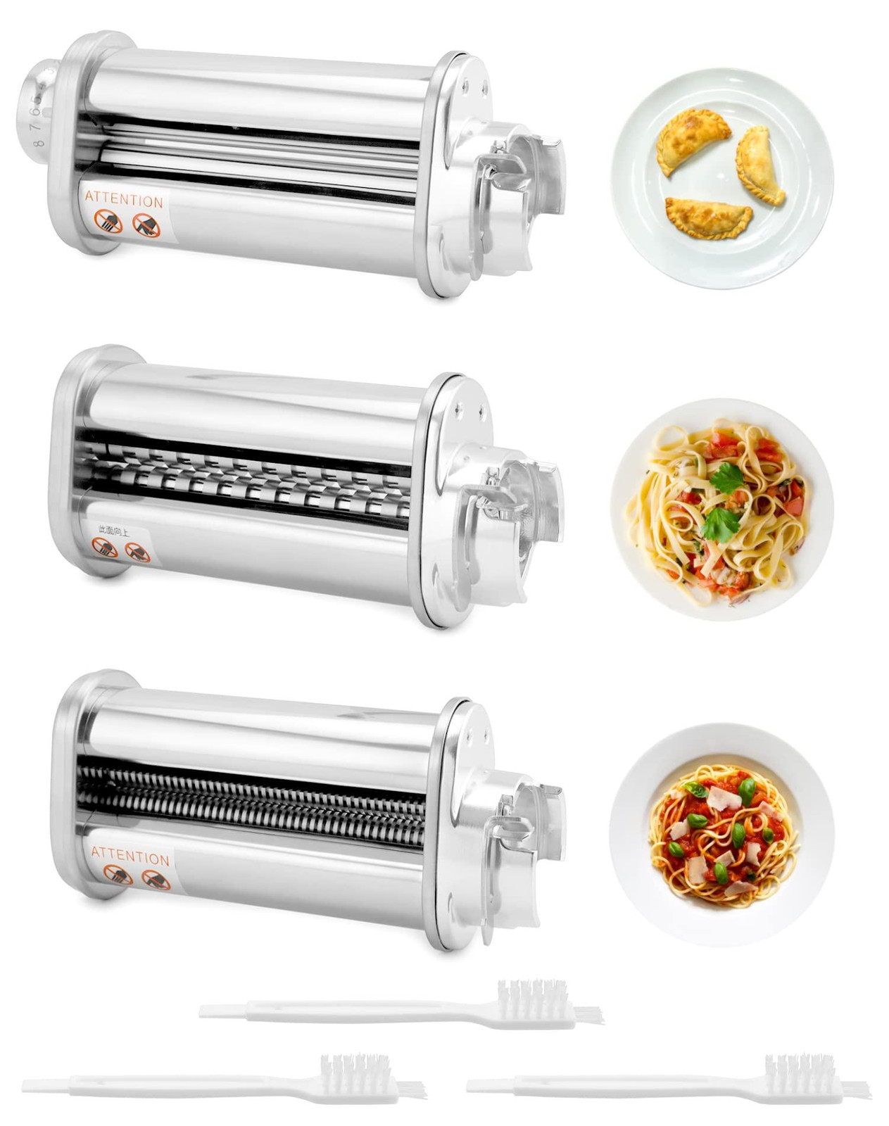 Dripio 3-delige pastaset met rolmachine, spaghetti- en fettuccine-snijder
