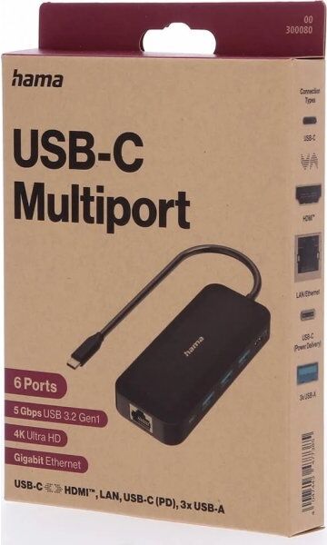 Hama Usb-C Hub 6x Porte Inkl. Hdmi