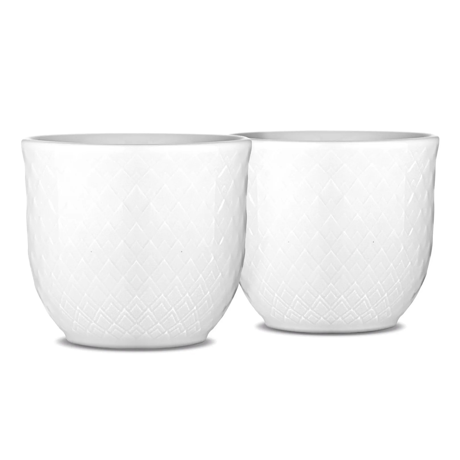 Lyngby Porcelæn Rhombe eierdop, 2-pack, wit