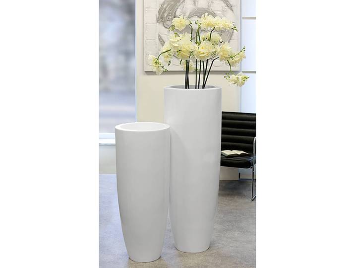 Pflanzgefäß Konus Ø 42cm Weiß/Weiß