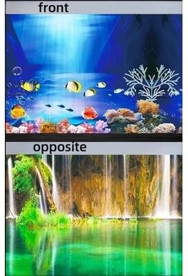 Uplift Treasures 3D Aquarium Background Sticker Double Sided Fish Tank Landscape Decoration model B 11.81 * 20.47 In