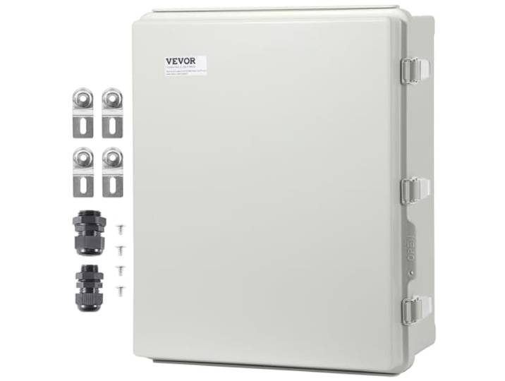 VEVOR Elektrische aansluitdoos, 530 x 430 x 200 mm, elektrische behuizing, ABS-kunststof, scharnierdeksel, roestvrijstalen vergrendeling, IP67 stofdicht, voor elektrische projecten buiten
