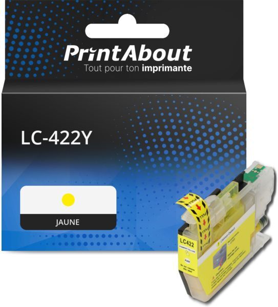 PrintAbout Cartouche compatible Brother LC-422Y - Jaune Jaune