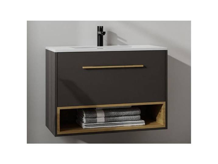 Meuble sous vasque suspendu anthracite - 120 cm - YANGRA