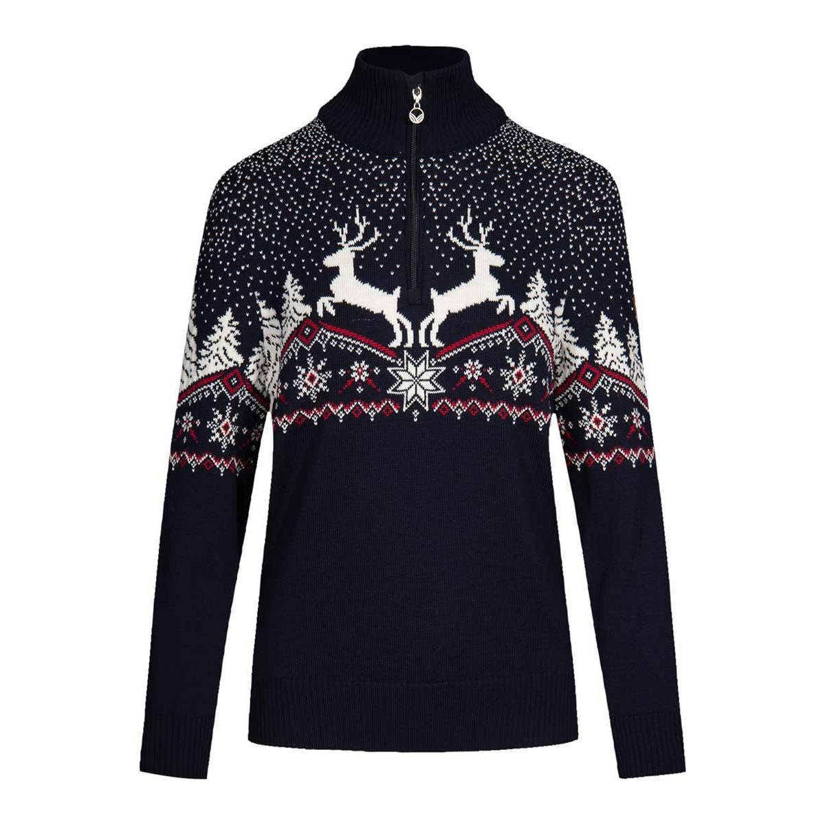 Dale of Norway Dale Christmas Fem Sweater navy offwhite redrose (C00) S 93921-C00-S