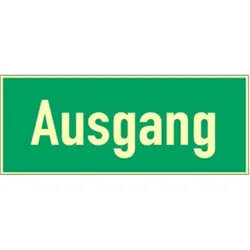 Schild Ausgang, Kunststoff, langnachleuchtend, 160-mcd, 297x105 mm