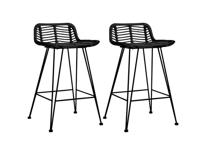 vidaXL Barhocker Barhocker 2 Stk. Schwarz Rattan (2 St)