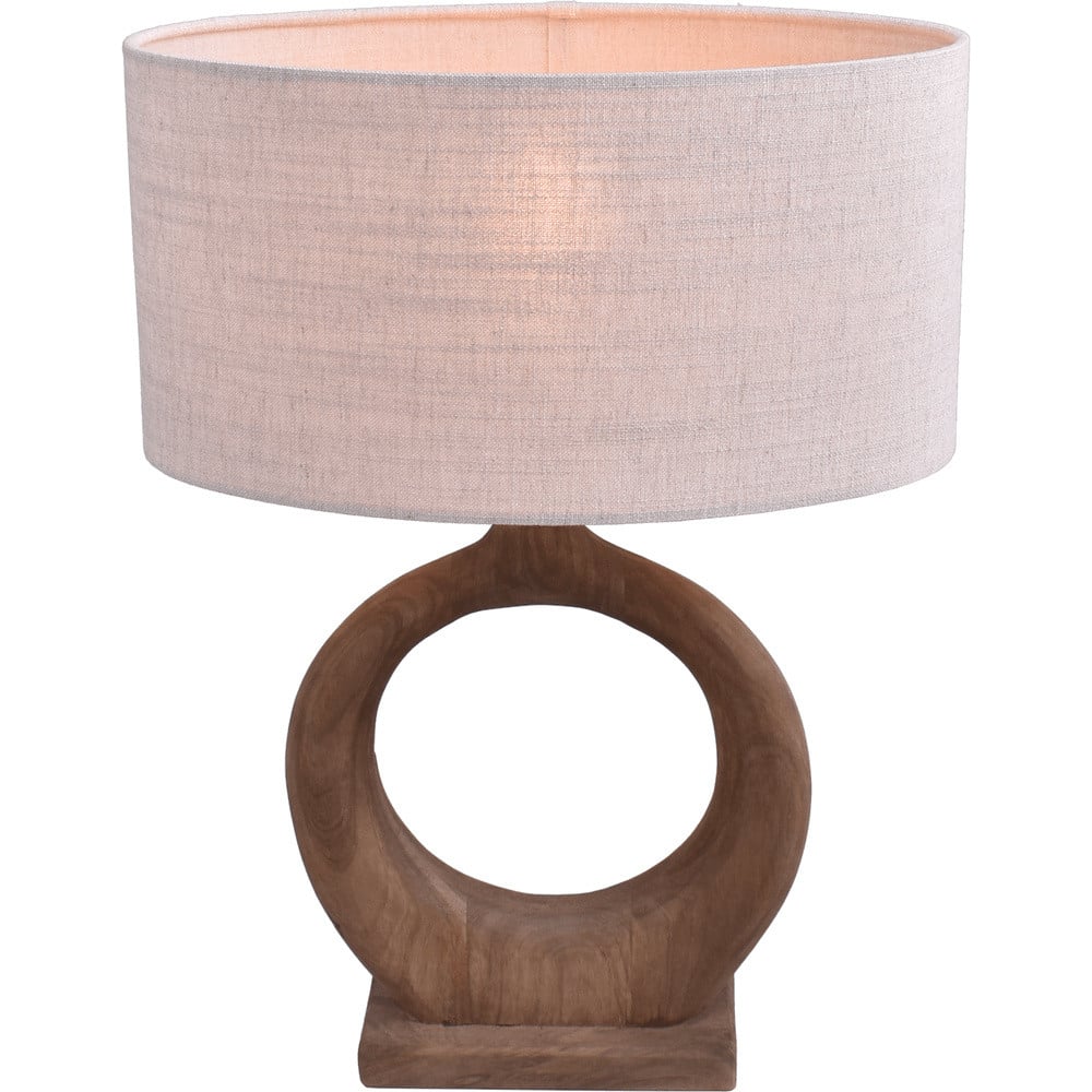 Masterlight Woodie Round Japandi schemerlamp - Hout - Beige/Bruin - Diameter: 40 cm
