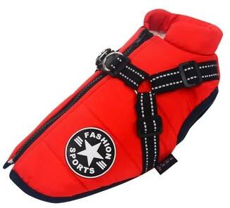 Uplifted Goods Large Pet Dog Jacket With Harness red 4xl