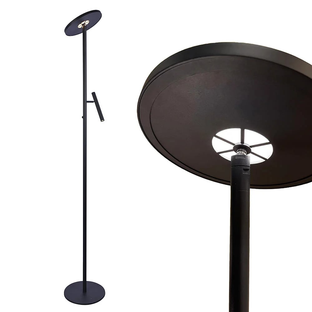 Freelight Vloerlamp Stanza 2 lichts zwart Hoogte: 180 cm