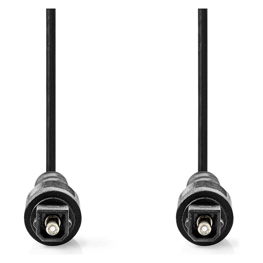 Nedis Optisches Audiokabel - Toslink Stecker | Toslink Stecker | 1.00 m | Rund | PVC | Schwarz | Lab (1 m, Toslink Kabel) (CAGL25000BK10)
