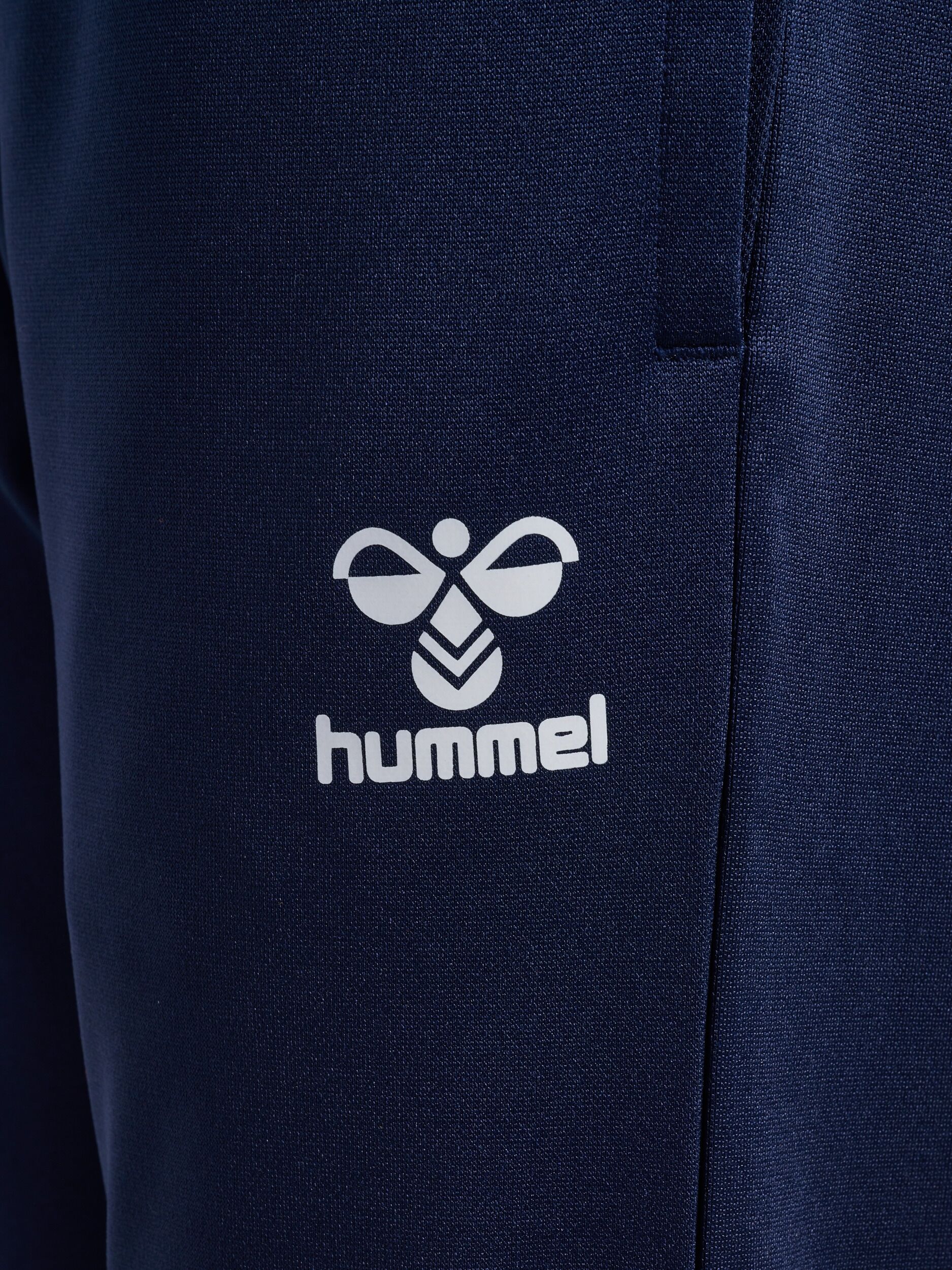 Trainingshose HUMMEL "HMLESSENTIAL TRAINING PANTS KIDS", Damen, Gr. 152, N-Gr, blau (marine), Obermaterial: 100% Polyester, Hosen Trainingshose, mit BEECOOL Technologie, aus Interlock-Material marine 152, N-Gr