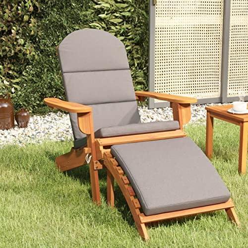 Gartenstuhl im Adirondack-Stil mit Fußstütze aus massivem Akazienholz für Balkon und Terrasse