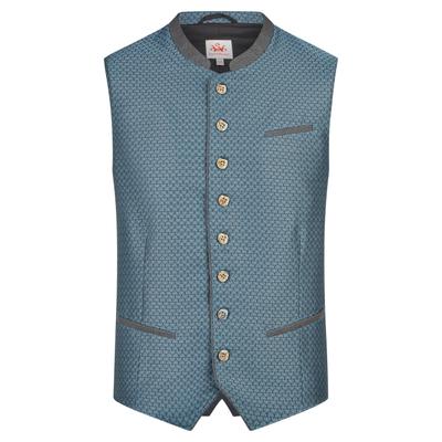 Trachtenweste SPIETH & WENSKY "Spieth & Wensky Trachtenweste King", Herren, Gr. 54, blau (petrol), Obermaterial: 58% Polyester PES. 42% Baumwolle CO., regular fit, Westen, mit klassischer Knopfleiste