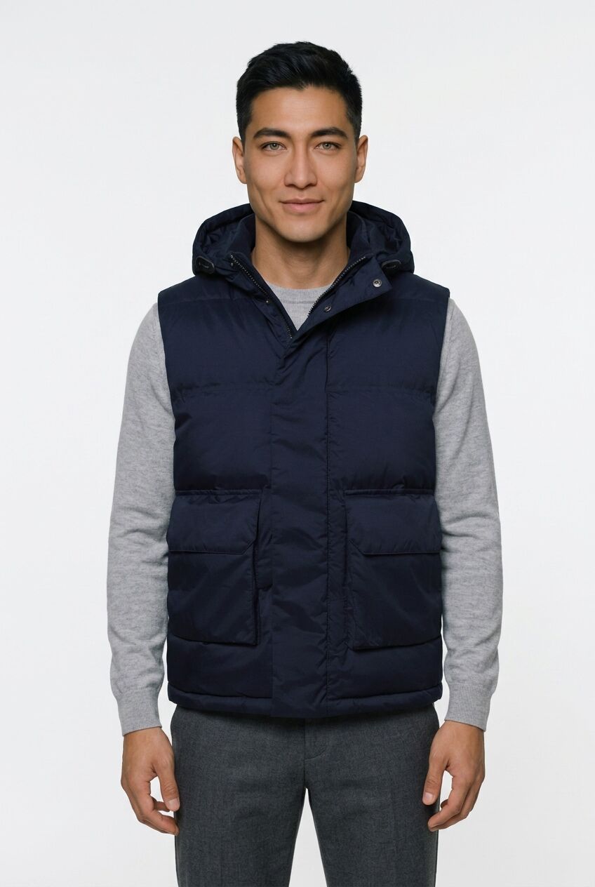 Steppweste, Herren, Gr. L, blau (night sky), Steppware, Obermaterial: 100% Polyester, PIONEER AUTHENTIC JEANS, unifarben, regular fit normal, Westen Steppweste, mit Taschen night sky L