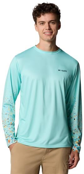Columbia Sportswear Columbia Mens Terminal Tackle PFG X Bentley LS, Gulf Stream / Red