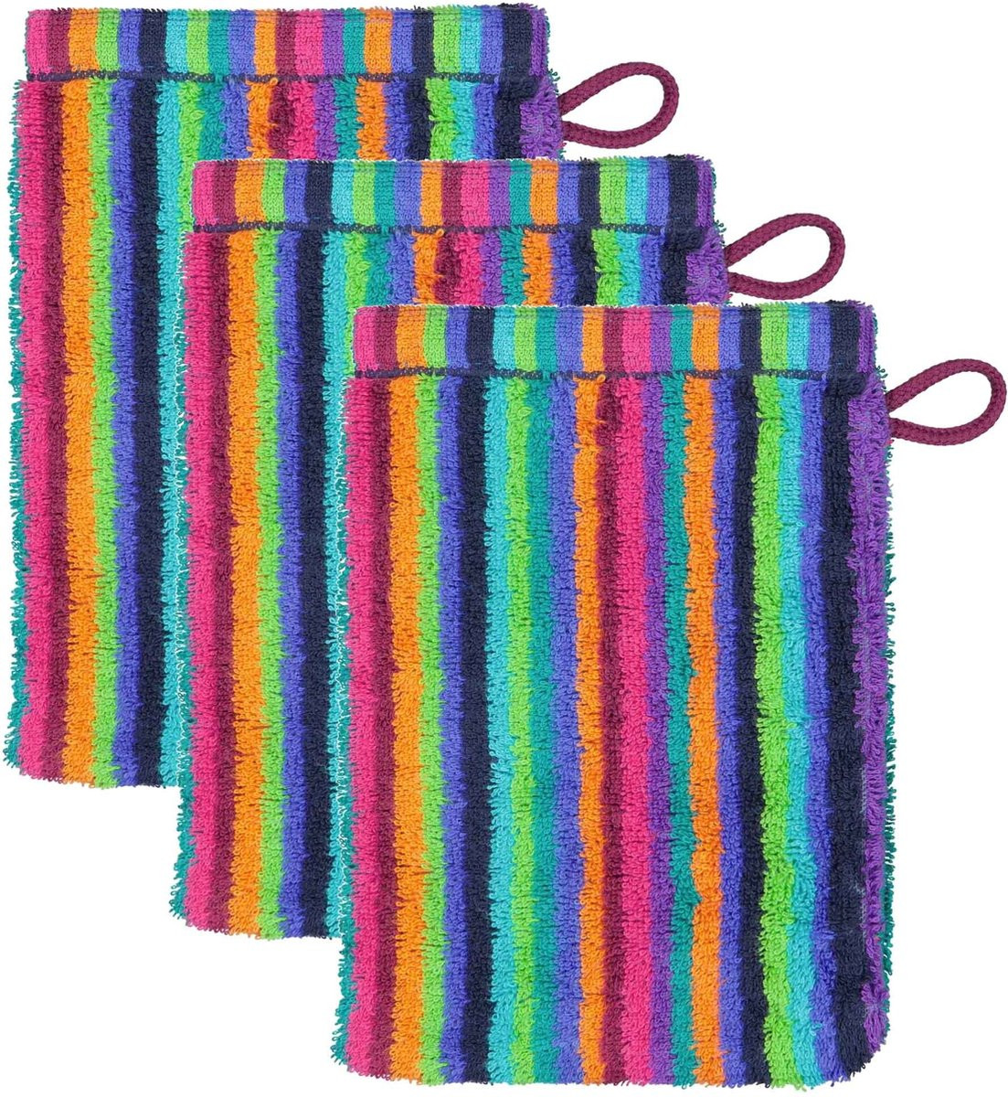 Cawoe Flanel Life Style Stripes Set van 3, 16 x 22 cm