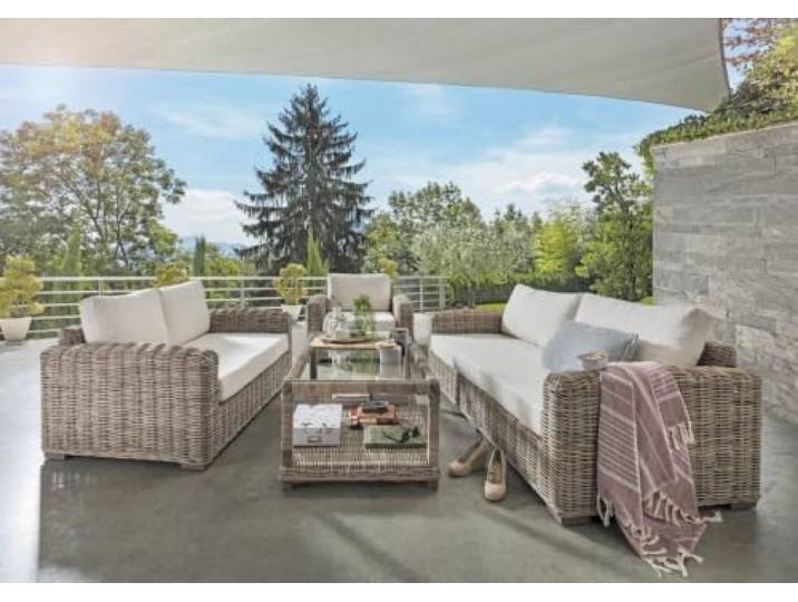 More2Home Rattan-Sessel Split 90 cm grau