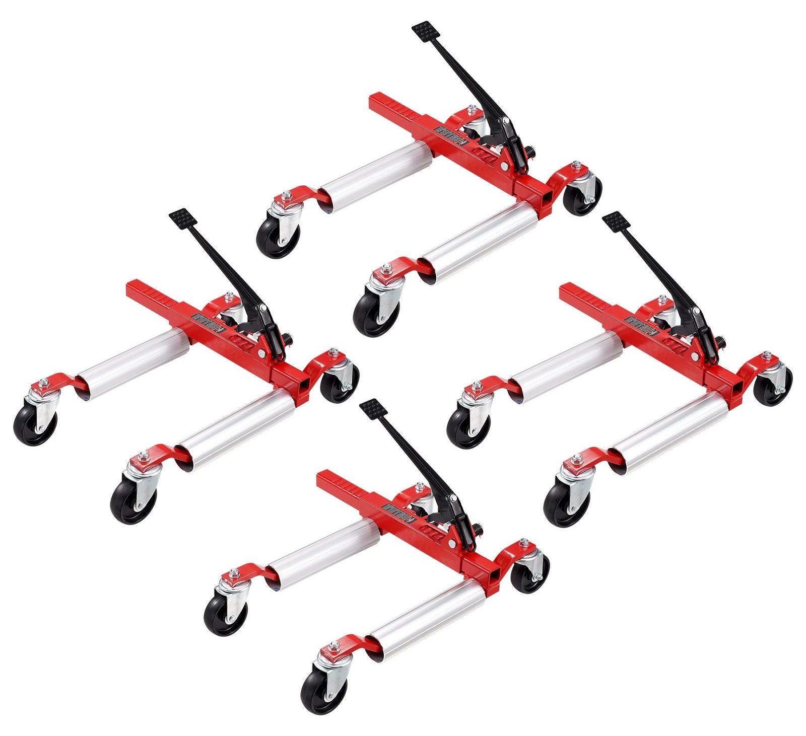 VEVOR Rad-Dolly, Maximalbelastung 1500 lbs Auto-Dolly, Autoheber-Dolly mit 360° drehbaren Rädern, Schwerlast-Fahrzeugpositionierungs-Hydraulikreifenheber, für Fahrzeug-Auto-Reparatur und -Bewegung, Set von 4, Ratschenscherenheber