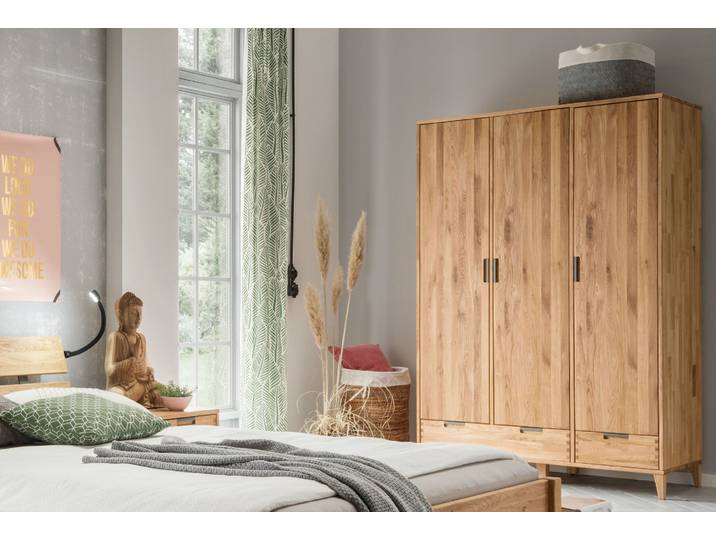Kleiderschrank Mido mit 3 Türen in Wildeiche massiv – 3%-Vorkasse-Rabatt