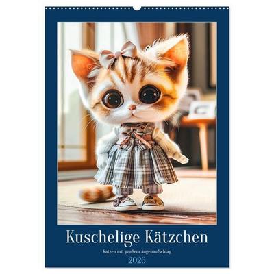 Kuschelige Kätzchen - Katzen mit großem Augenaufschlag (Wandkalender 2026 DIN A2 hoch), CALVENDO Monatskalender