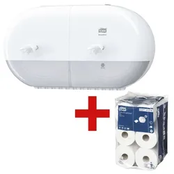 Tork Komplett-Set Toilettenpapier-Doppelrollenspender »SmartOne® mini« inkl. Toilette weiß, 40.2x23x18 cm