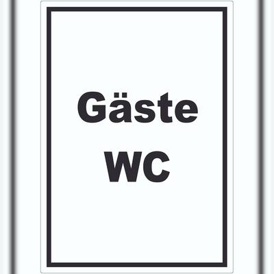 HB-Druck Gäste WC Aufkleber mit Text Toilette hochkant A5 (148x210mm)