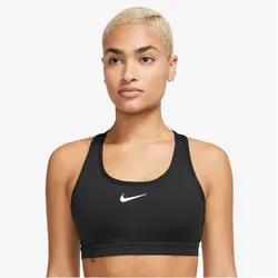 NIKE Swoosh Medium Support Padded Sport-BH Damen 010 - black/white XXL