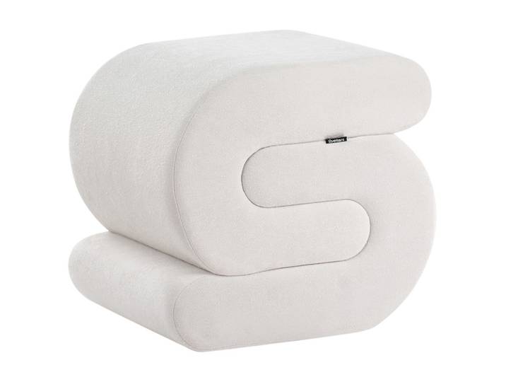 POUF Chenillegewebe Cremeweiß Arcadia