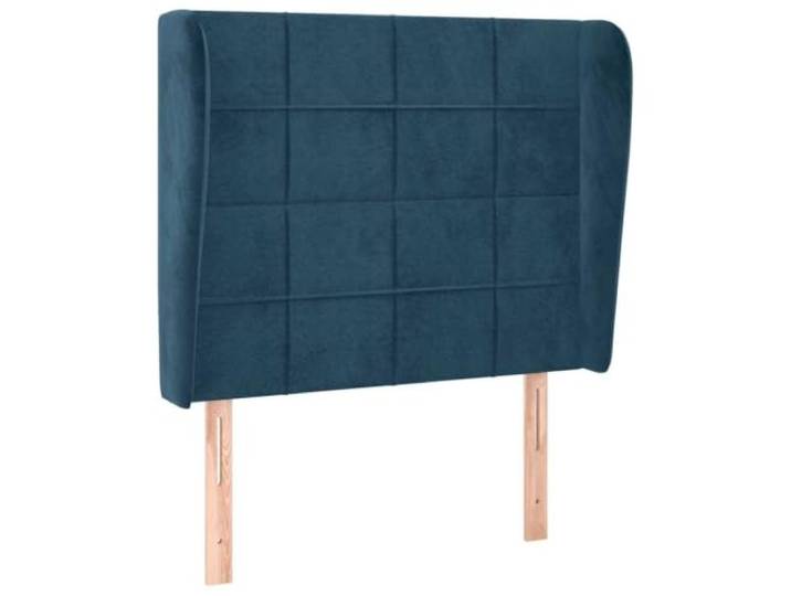 GHVBNMF Kopfteil mit Ohren Dunkelblau Samt 103x23 cm Bettkopfteil Gepolstertes Bett-Kopfteil aus edlem Samtstoff mit stabiler Holzstütze für entspanntes Anlehnen im Schlafzimmer.